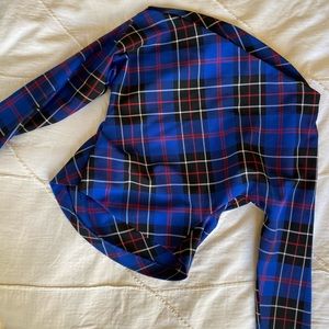 ZARA BLUE PLAID BLOUSE
